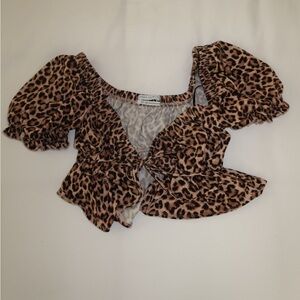urban outfitters cheetah tie top